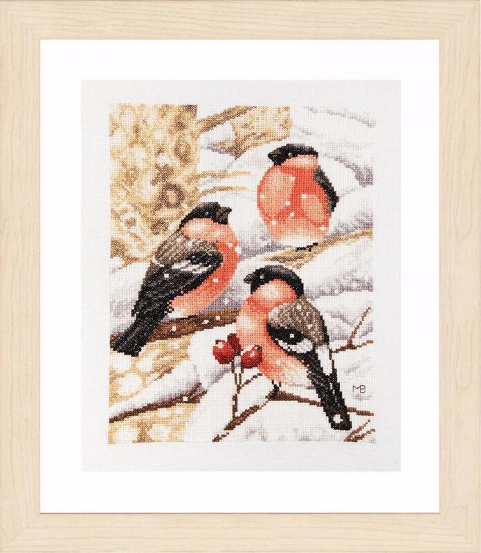 pn-0169675 набор для вышивки крестом lanarte bullfinch "снегири" | интернет-магазин Елена-Рукоделие