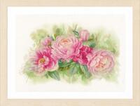 pn-0170933 набор для вышивки крестом lanarte bouquet of peonies "букет пионов" | интернет-магазин Елена-Рукоделие