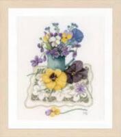 pn-0170951 набор для вышивки крестом lanarte violets "фиалки" | интернет-магазин Елена-Рукоделие