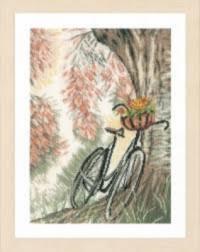 pn-0171414 набор для вышивки крестом lanarte bike & flower basket "велосипед и цветочная корзина" | интернет-магазин Елена-Рукоделие