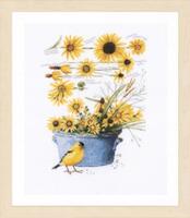 pn-0172914 набор для вышивки крестом lanarte helianthus sunflowers "подсолнухи" | интернет-магазин Елена-Рукоделие