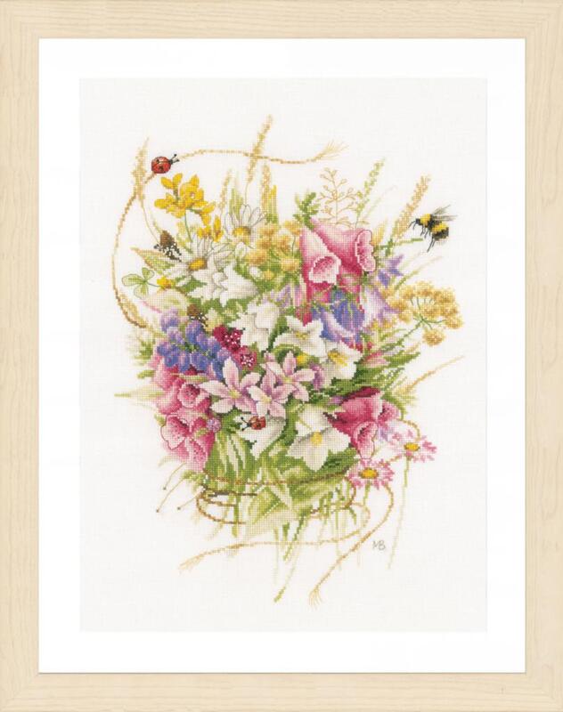 PN-0173516 Набір для вишивки хрестом LanArte Summer bouquet "Літній букет" | інтернет-магазин 'Елена-Рукоделие'