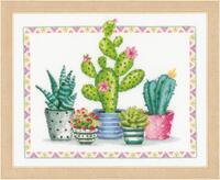 pn-0174387 набор для вышивки крестом vervaco a plant corner "кактусы" | интернет-магазин Елена-Рукоделие