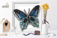 фото б-021 набор для вышивки бисером на прозрачной основе "3-d бабочка battus philenor"
