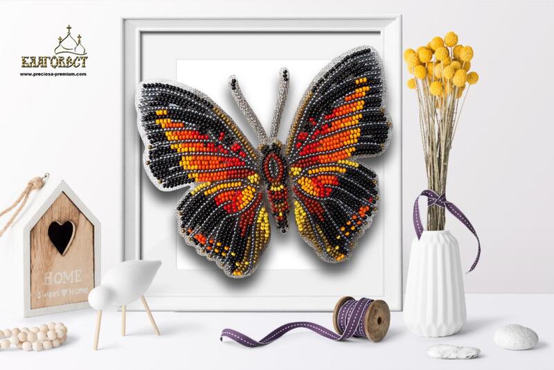Б-026 Набор для вышивки бисером на прозрачной основе "3-D Бабочка Charaxes Lingha" | інтернет-магазин 'Елена-Рукоделие'
