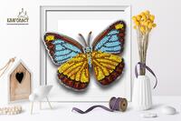 б-036 набор для вышивки бисером на прозрачной основе "3-d бабочка appias lyncida vasava" | интернет-магазин Елена-Рукоделие