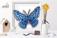 фото б-101 набор для вышивки бисером на прозрачной основе "3-d бабочка hamadryas feronia"