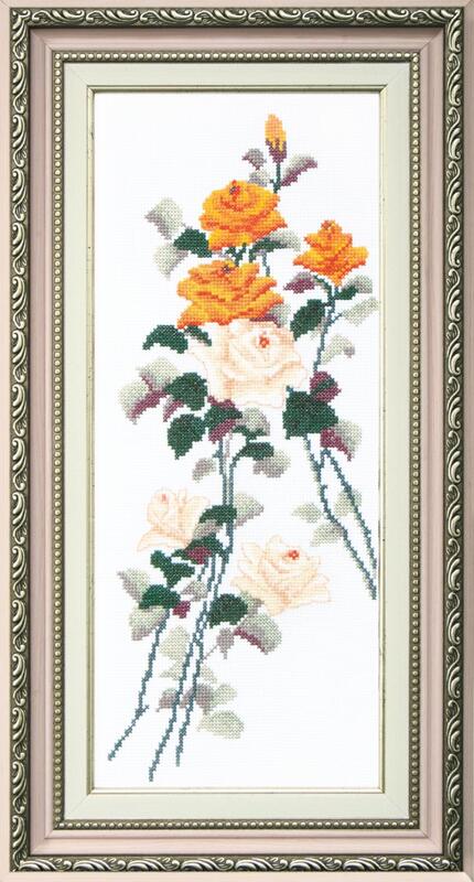 вт-052 набор для вышивания крестом crystal art "этюд с желтыми розами" | интернет-магазин Елена-Рукоделие