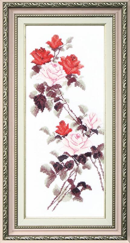 вт-053 набор для вышивания крестом crystal art "этюд с красными розами" | интернет-магазин Елена-Рукоделие