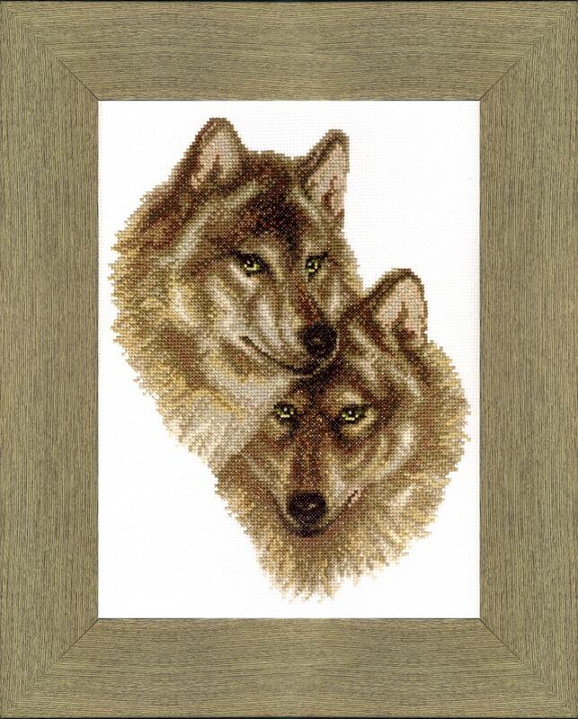 вт-058 набор для вышивания крестом crystal art "волк и волчица" | интернет-магазин Елена-Рукоделие