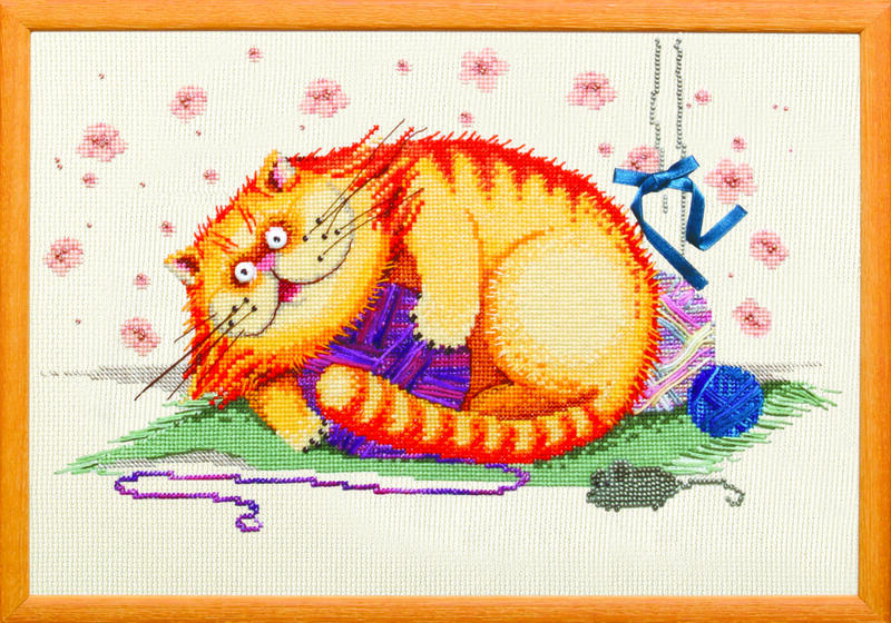 набор для вышивания чарівна мить м-107 "кот-шалун" | интернет-магазин Елена-Рукоделие