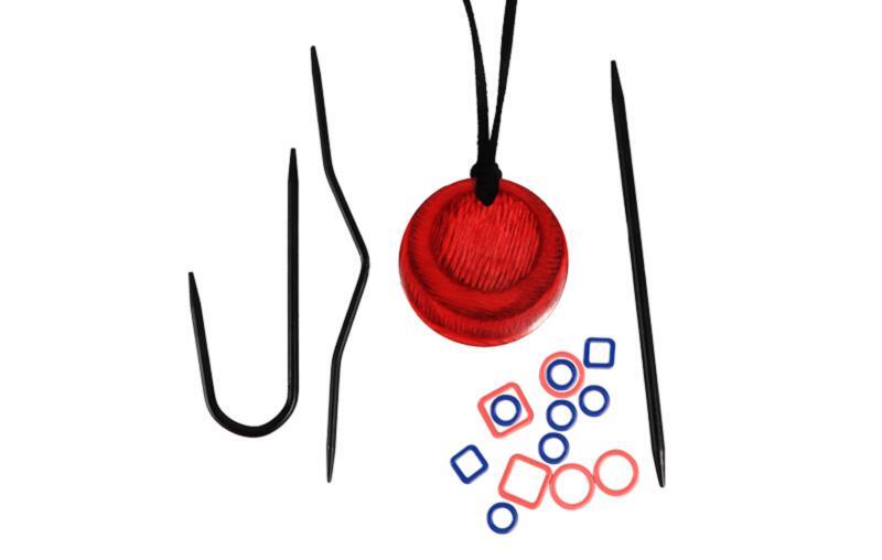 35016 вязальные магнитные ожерелья (cherry berry) knitpro | интернет-магазин Елена-Рукоделие