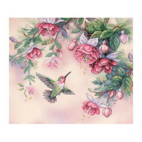 13139 Набір для вишивання хрестом DIMENSIONS Hummingbird and Fuchsias "Колібрі та фуксії" | інтернет-магазин 'Елена-Рукоделие'