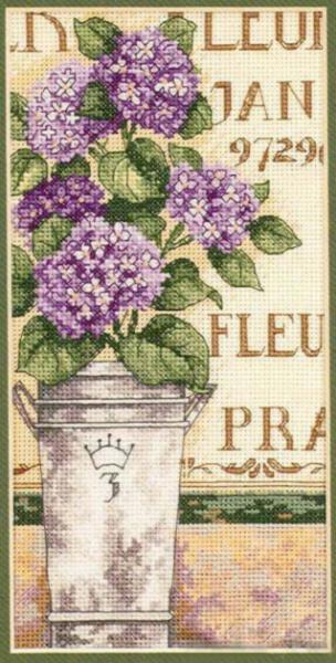 65092 Набір для вишивання хрестом DIMENSIONS Hydrangea Floral "Гортензія" | інтернет-магазин 'Елена-Рукоделие'
