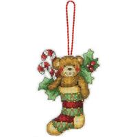 70-08894 Набір для вишивання хрестом DIMENSIONS Bear Christmas Ornament "Різдвяна прикраса Ведмідь" | інтернет-магазин 'Елена-Рукоделие'