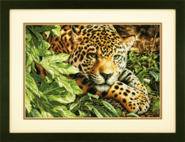 70-35300 Набір для вишивання хрестом DIMENSIONS Leopard in Repose "Леопард, що відпочиває" | інтернет-магазин 'Елена-Рукоделие'