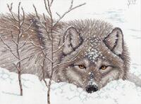 70-35377 набор для вышивания крестом dimensions snow daze "волк в снегу"  | интернет-магазин Елена-Рукоделие