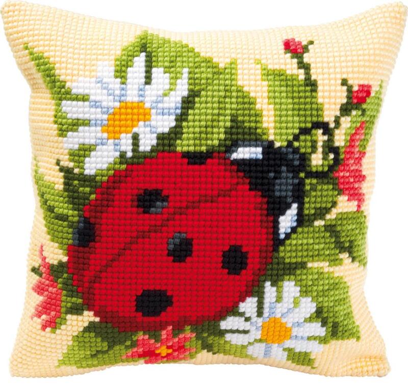 PN-0008586 Набір для вишивання хрестом (подушка) Vervaco Ladybug "Сонечко" | інтернет-магазин 'Елена-Рукоделие'
