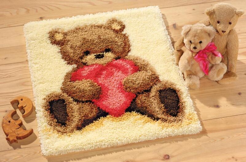 PN-0011093 Набір для вишивання килимка Vervaco серія Popcorn the Bear I love you "З любов'ю" | інтернет-магазин 'Елена-Рукоделие'