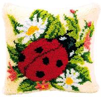 PN-0014137 Набір для вишивання подушки (килимарство) Vervaco Ladybug "Сонечко" | інтернет-магазин 'Елена-Рукоделие'