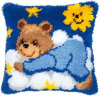 фото pn-0014186 набор для вышивания крестом (подушка) vervaco мишка в голубом, 40х40, ковровая техника.