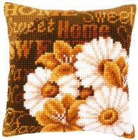 фото pn-0021706 набор для вышивания крестом (подушка) vervaco modern daisies "ромашки"