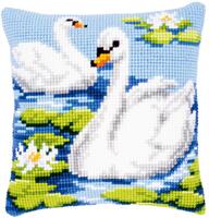 PN-0144079 Набір для вишивання хрестом (подушка) Vervaco Swans "Лебеді" | інтернет-магазин 'Елена-Рукоделие'