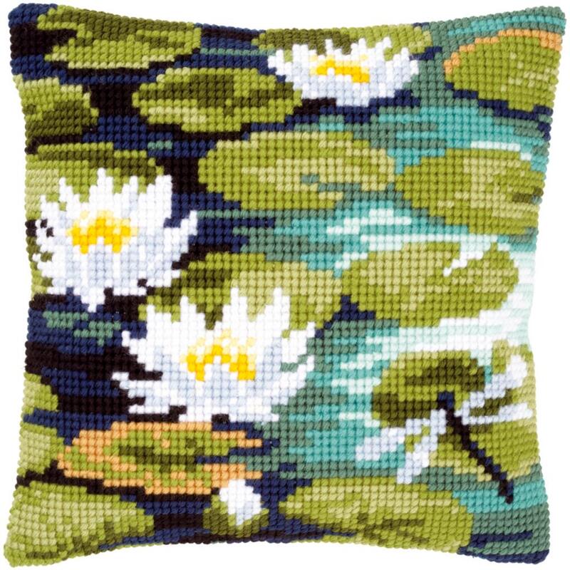 PN-0148217 Набір для вишивання хрестом (подушка) Vervaco Water lilies "Водяні кувшівки" | інтернет-магазин 'Елена-Рукоделие'