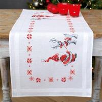 pn-0150617 набор для вышивания крестом (дорожка на стол) vervaco chistmas elves "рождественские эльфы" | интернет-магазин Елена-Рукоделие