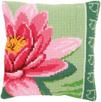 pn-0156008 набор для вышивания крестом (подушка) vervaco pink lotus flower "розовый цветок лотоса" | интернет-магазин Елена-Рукоделие