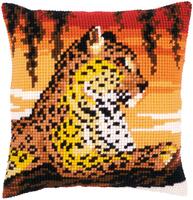 pn-0162253 набор для вышивания крестом (подушка) vervaco leopard "леопард"  | интернет-магазин Елена-Рукоделие