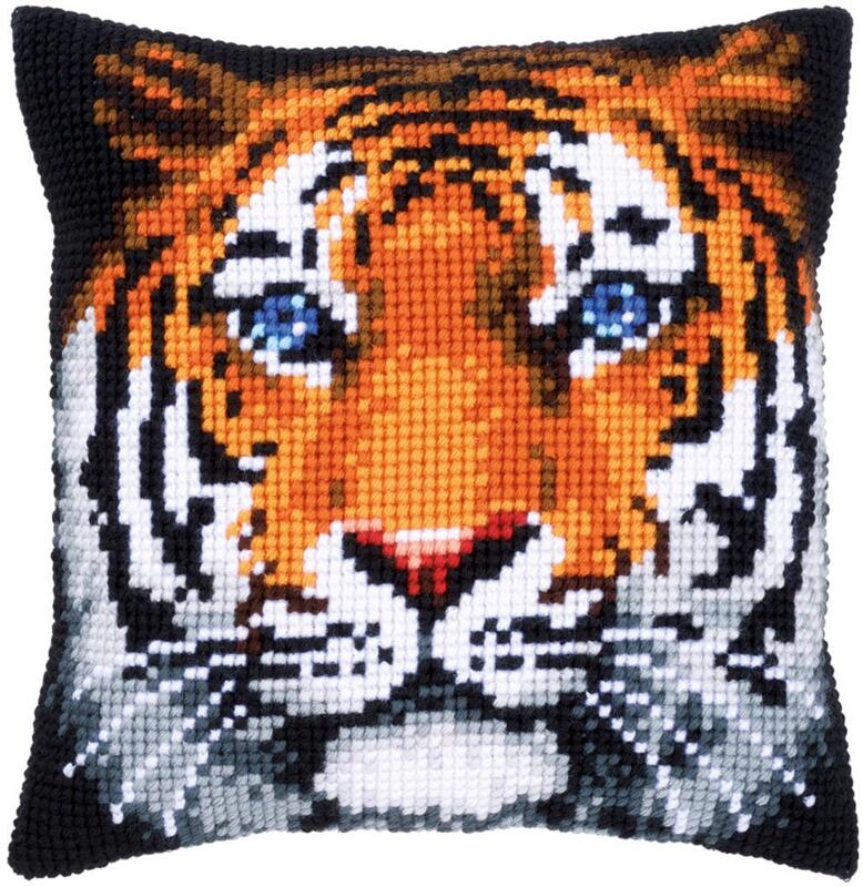 PN-0162358 Набір для вишивання хрестом (подушка) Vervaco Tiger "Тигр" | інтернет-магазин 'Елена-Рукоделие'