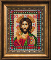 фото набор для вышивки бисером чарівна мить б-069 "икона господа иисуса христа"