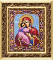 фото набор для вышивки бисером чарівна мить б-1007 "икона божьей матери владимирская"
