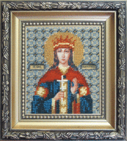 фото набор для вышивки бисером чарівна мить б-1049 "икона святая мученица екатерина"