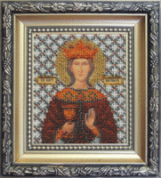 фото набор для вышивки бисером чарівна мить б-1089 "икона святая мученица варвара"