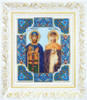 фото набор для вышивки бисером чарівна мить б-1185 "икона святых благоверных князя петра и княгини февронии"