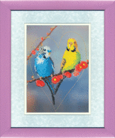 фото набор для вышивки бисером чарівна мить б-552 "попугайчики"