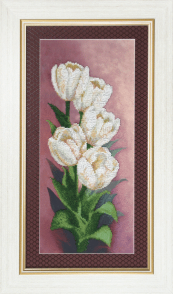Набір для вишивання бісером Чарівна Мить Б-682 "Білосніжні тюльпани" | інтернет-магазин 'Елена-Рукоделие'