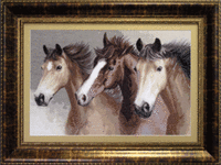 Набір для вишивання хрестиком Чарівна Мить М-04 "Вільні конячки" | інтернет-магазин 'Елена-Рукоделие'