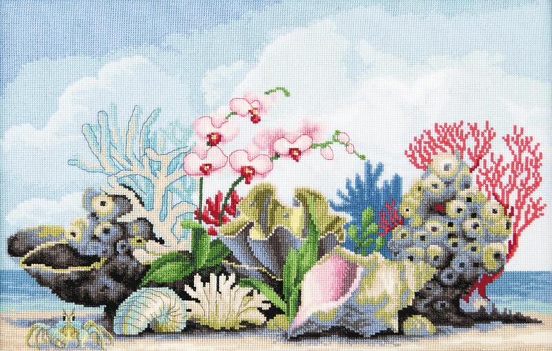 набор для вышивки крестиком чарівна мить м-350 "кораллы" | интернет-магазин Елена-Рукоделие