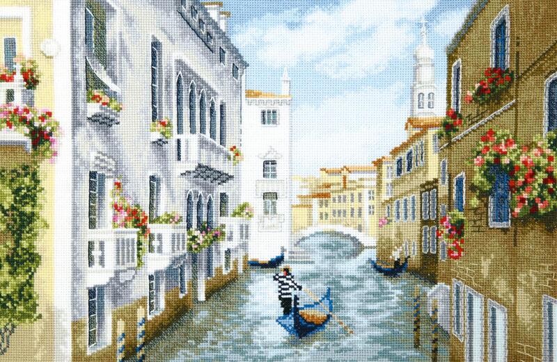 Набір для вишивання хрестиком Чарівна Мить М-384 "Опівдні у Венеції" | інтернет-магазин 'Елена-Рукоделие'