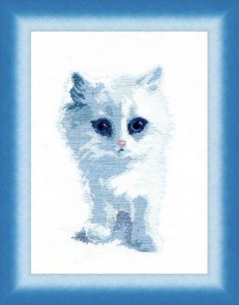Набір для вишивання хрестиком Чарівна Мить М-92 (№350) "Білий кіт" | інтернет-магазин 'Елена-Рукоделие'