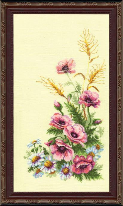 набор для вышивки крестиком чарівна мить №231 триптих "полевые цветы"   | інтернет-магазин 'Елена-Рукоделие'