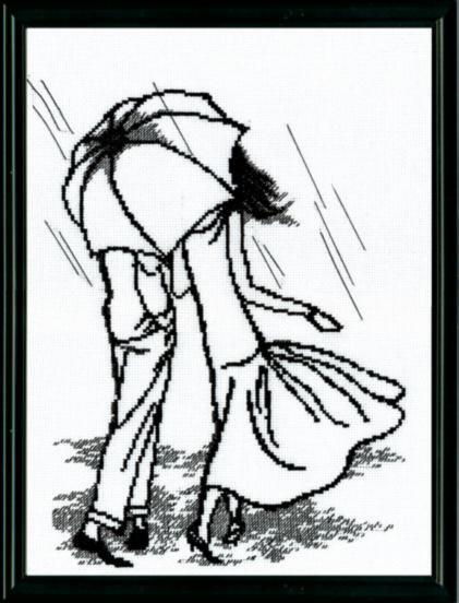Набір для вишивки хрестиком №363 "Прогулянка під дощем" | інтернет-магазин 'Елена-Рукоделие'