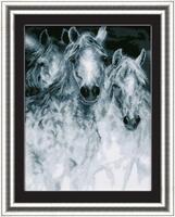 фото набор для вышивки крестиком чарівна мить №395 "лошади"  