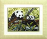 фото набор для вышивки крестиком чарівна мить №505 "панды"  