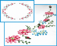 фото набор для вышивки лентами чарівна мить л-010 "хризантемы с незабудками"