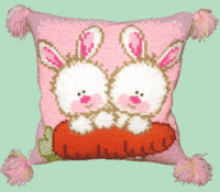 фото набор для вышивки подушки крестиком чарівна мить рт-101 "любовь-морковь"  