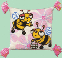 набор для вышивки подушки крестиком чарівна мить рт-111 "веселые пчелки"   | интернет-магазин Елена-Рукоделие